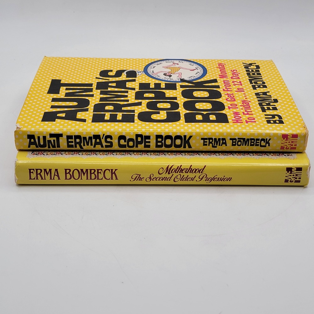 Erma Bombeck Aunt Erma's Cope Book‎ & Motherhood Hardcover Set 1st Ed Good